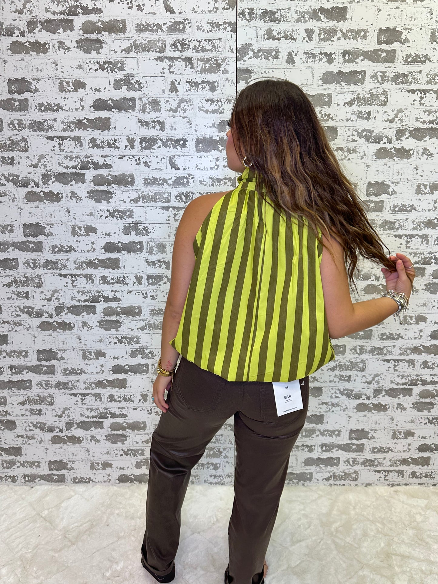 Coated Brown Pants