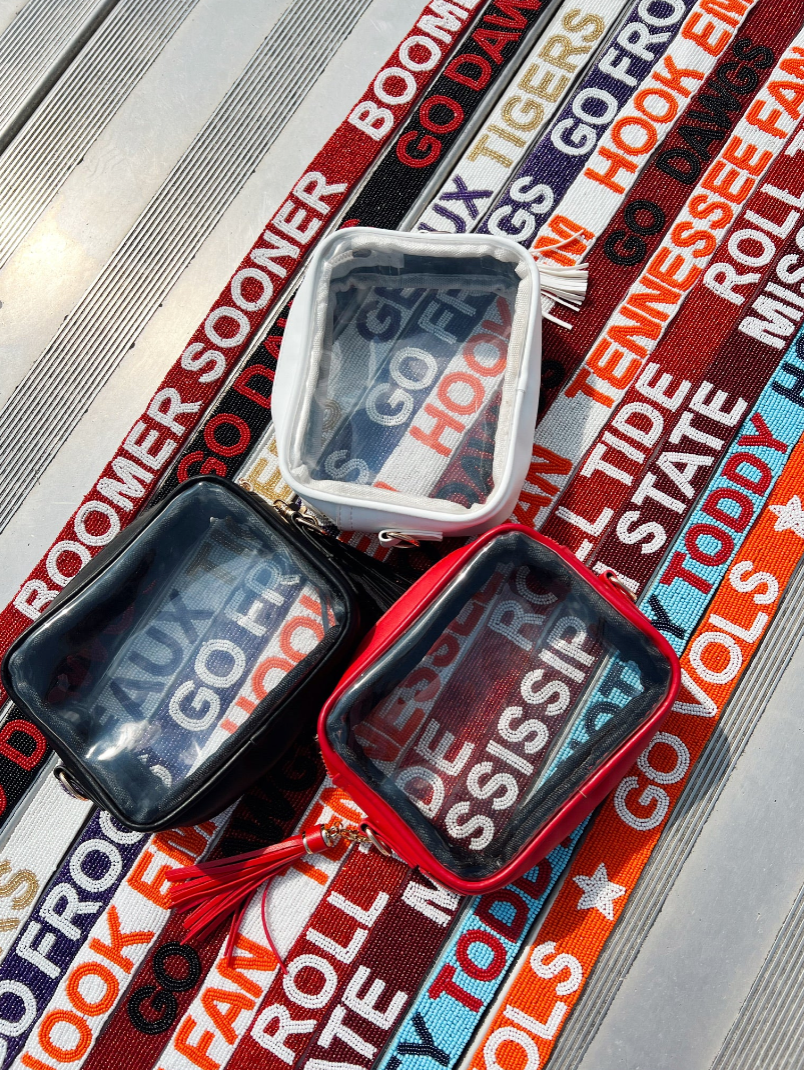 Drew Clear Gameday Purse with Tassle