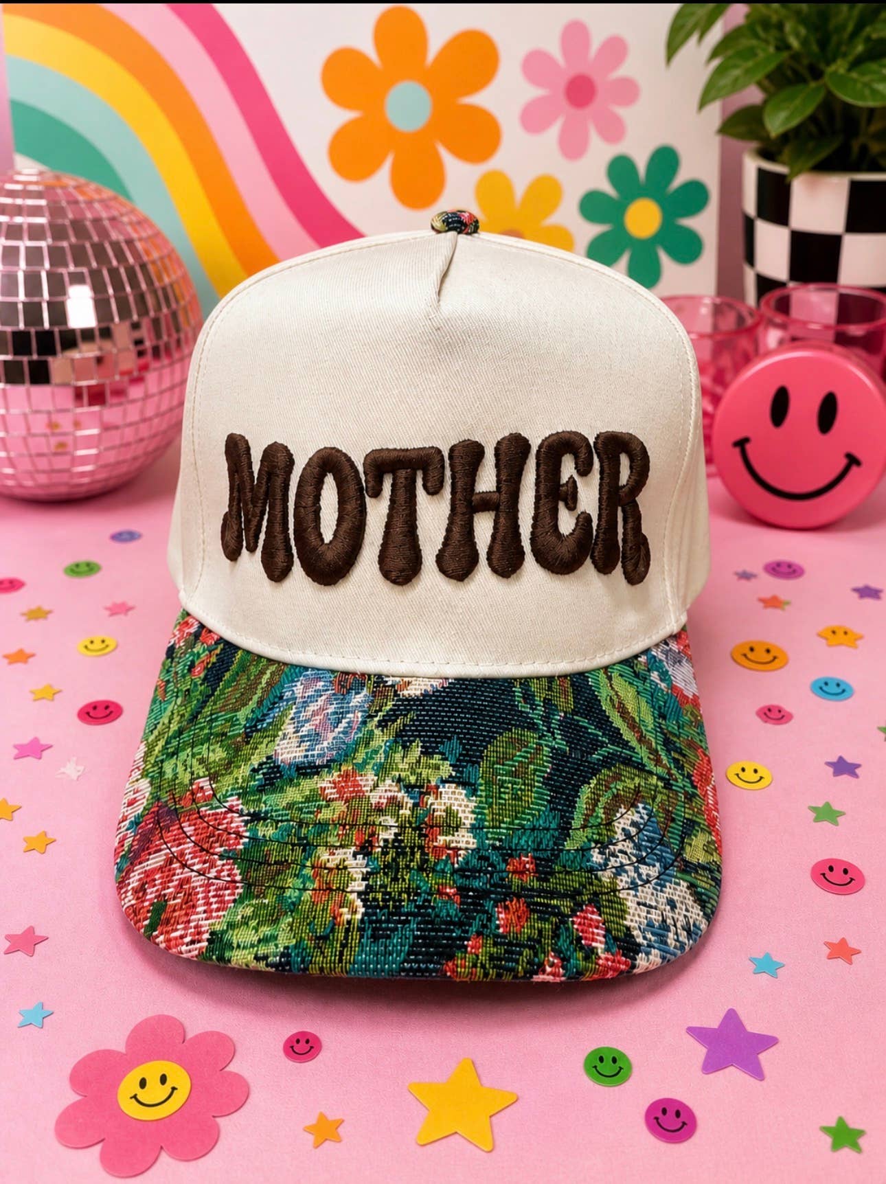 Mother floral trucker hat