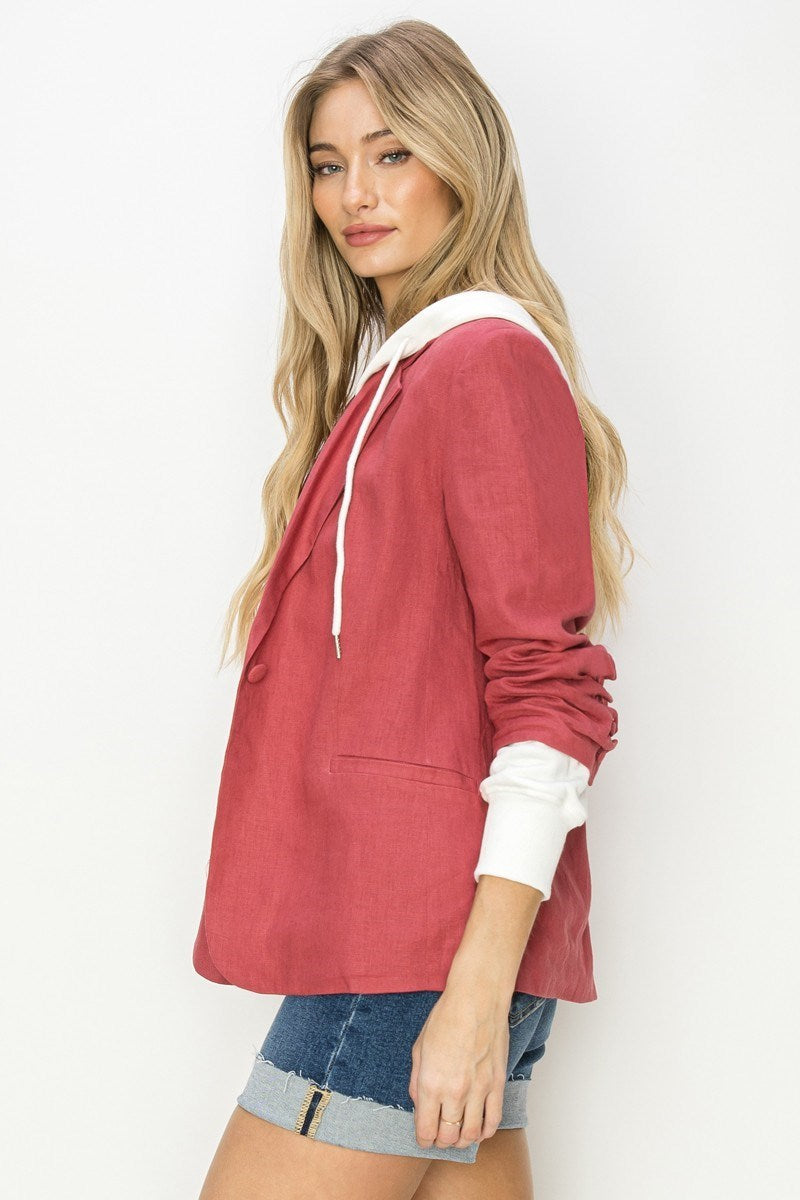 Linen blazer hoodie