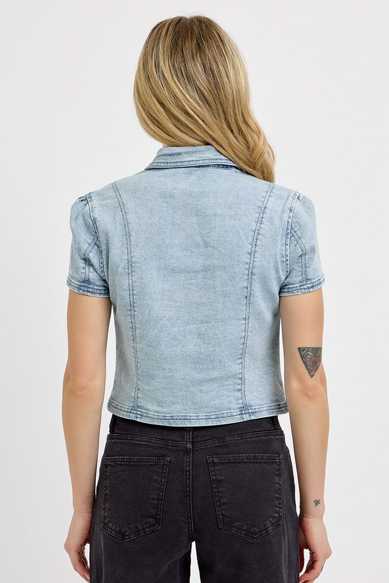 Spring Denim Button Down Shirt