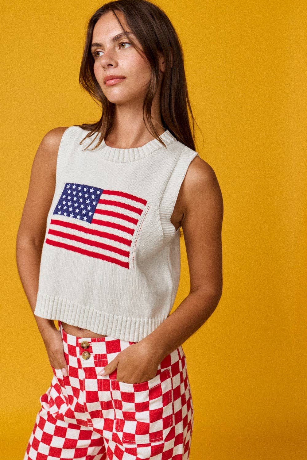 American flag Sleeveless Top