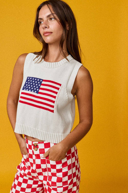 American flag Sleeveless Top