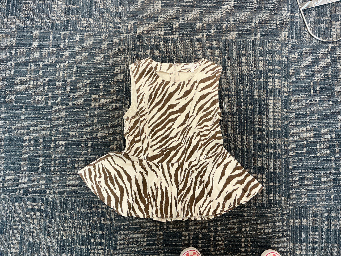Zebra Ruffle Top