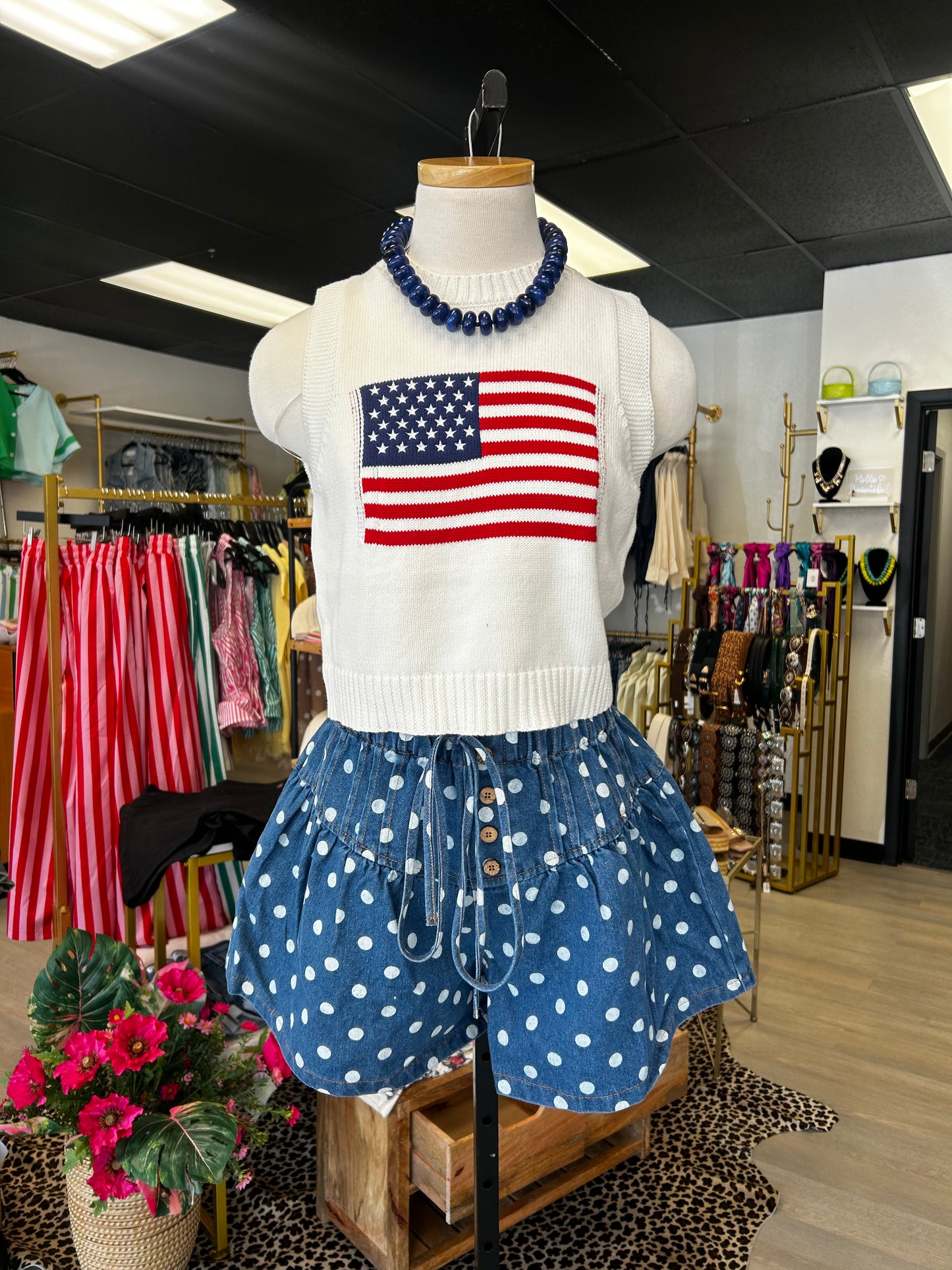 American flag Sleeveless Top