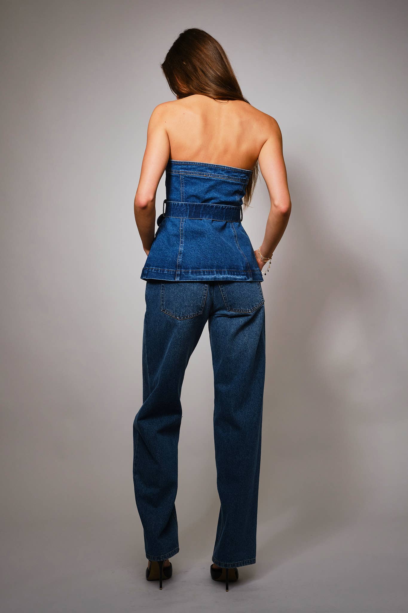 Denim Chic Buckle Top