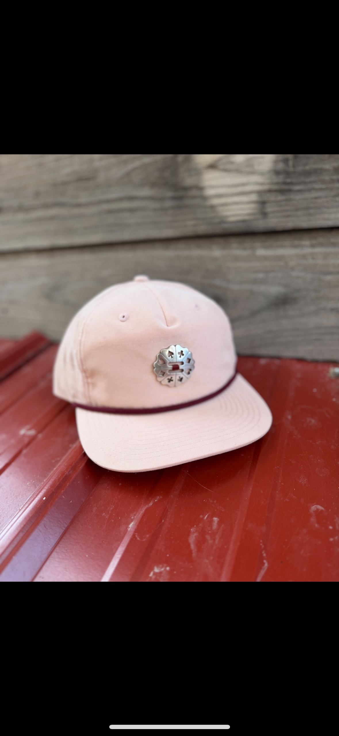 Dusty Pink Card Concho Trucker Hat