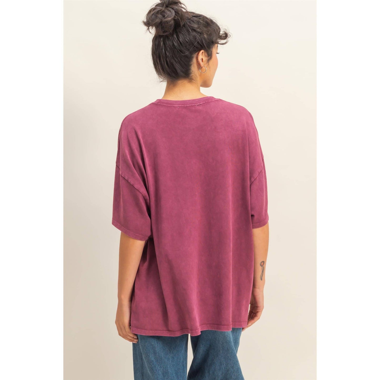 Mineral Washed Oversized Crew Neck Tee