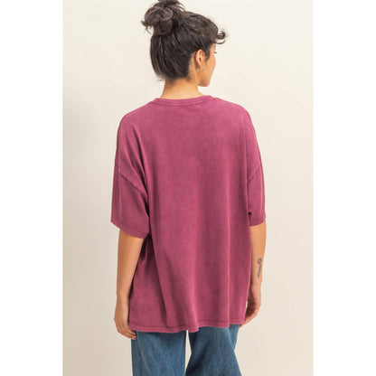 Mineral Washed Oversized Crew Neck Tee