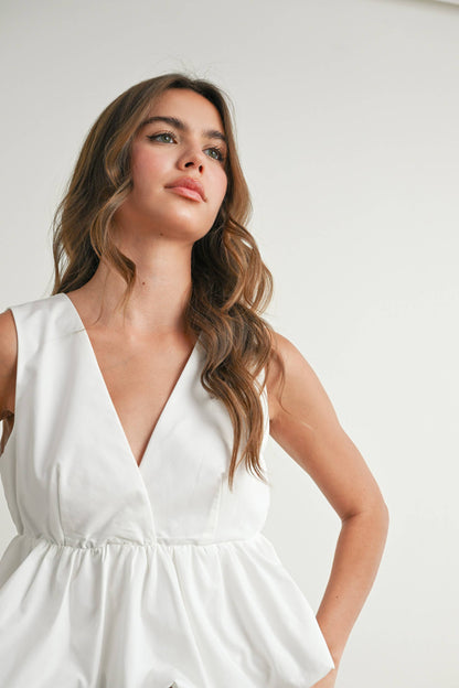 Bubble Hem Peplum Top