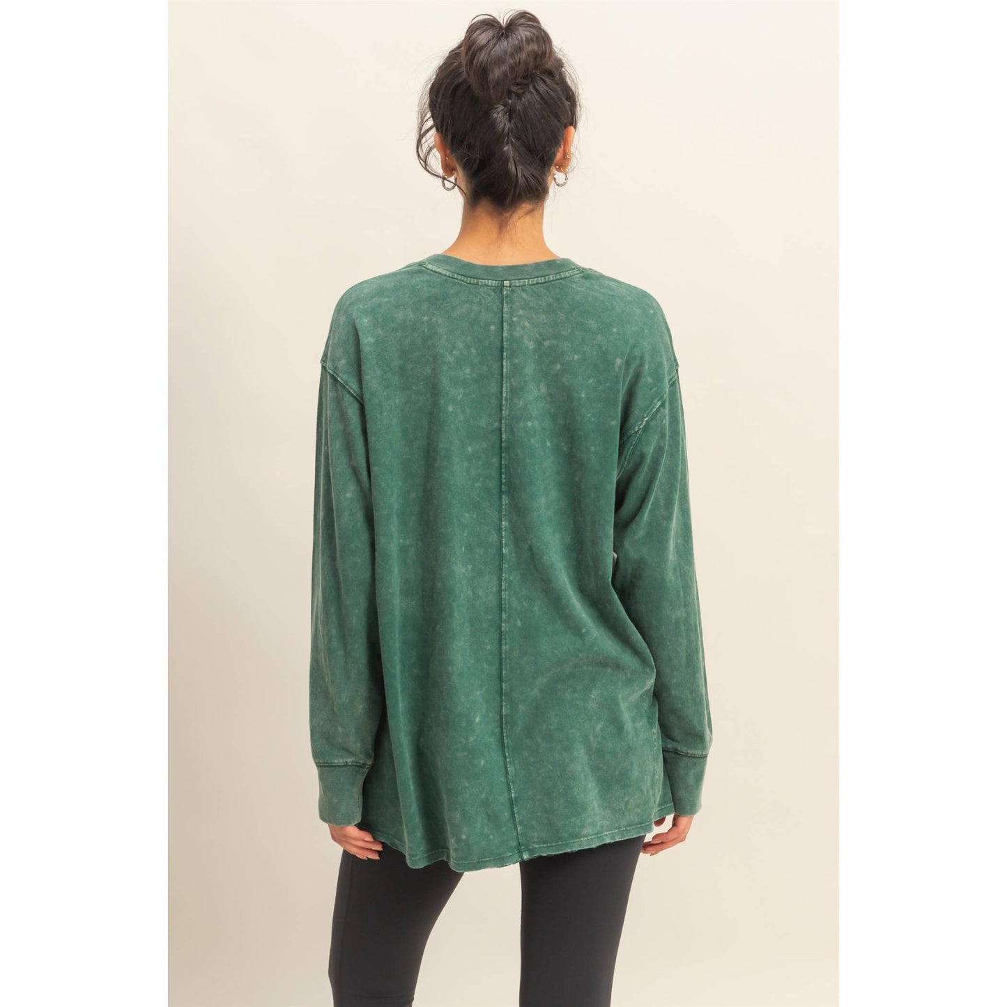 Mineral Washed Drop Shoulder Long Sleeve T-Shirt