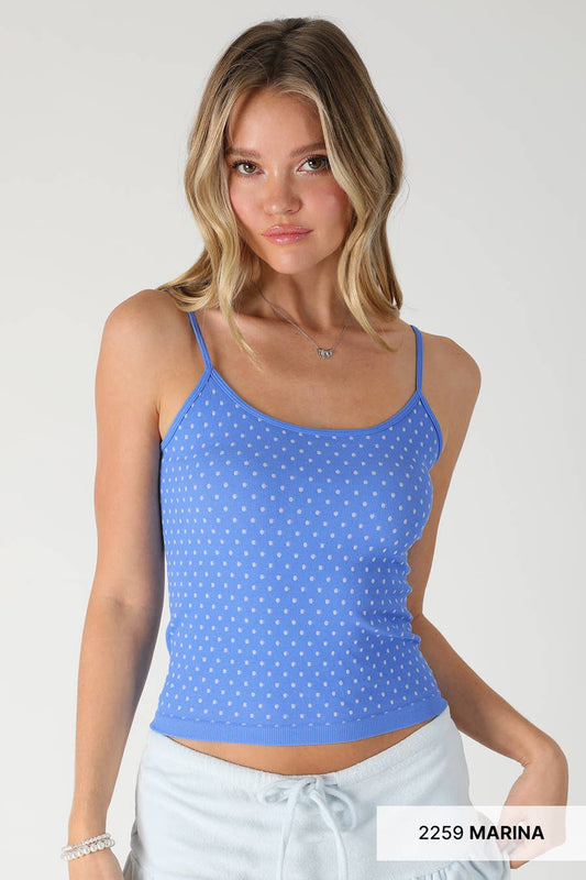 White Polka Dot Strap Cami