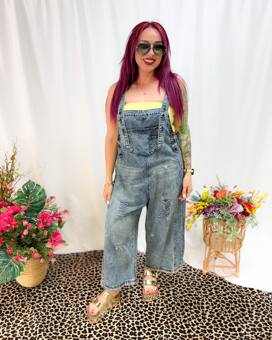 Arely Denim Barrel Romper