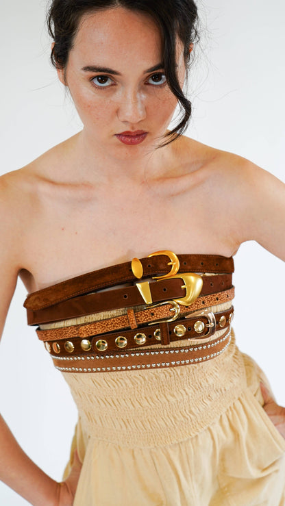 Golden caramel belt