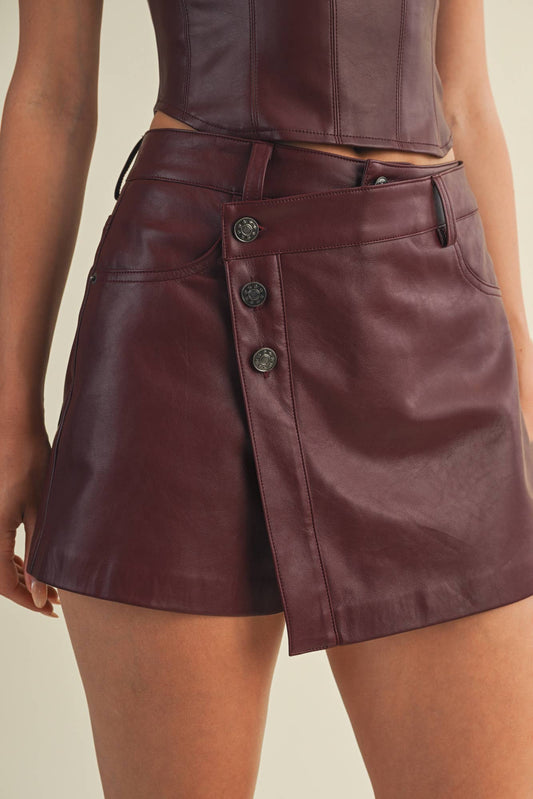BONNIE LEATHER SKORT