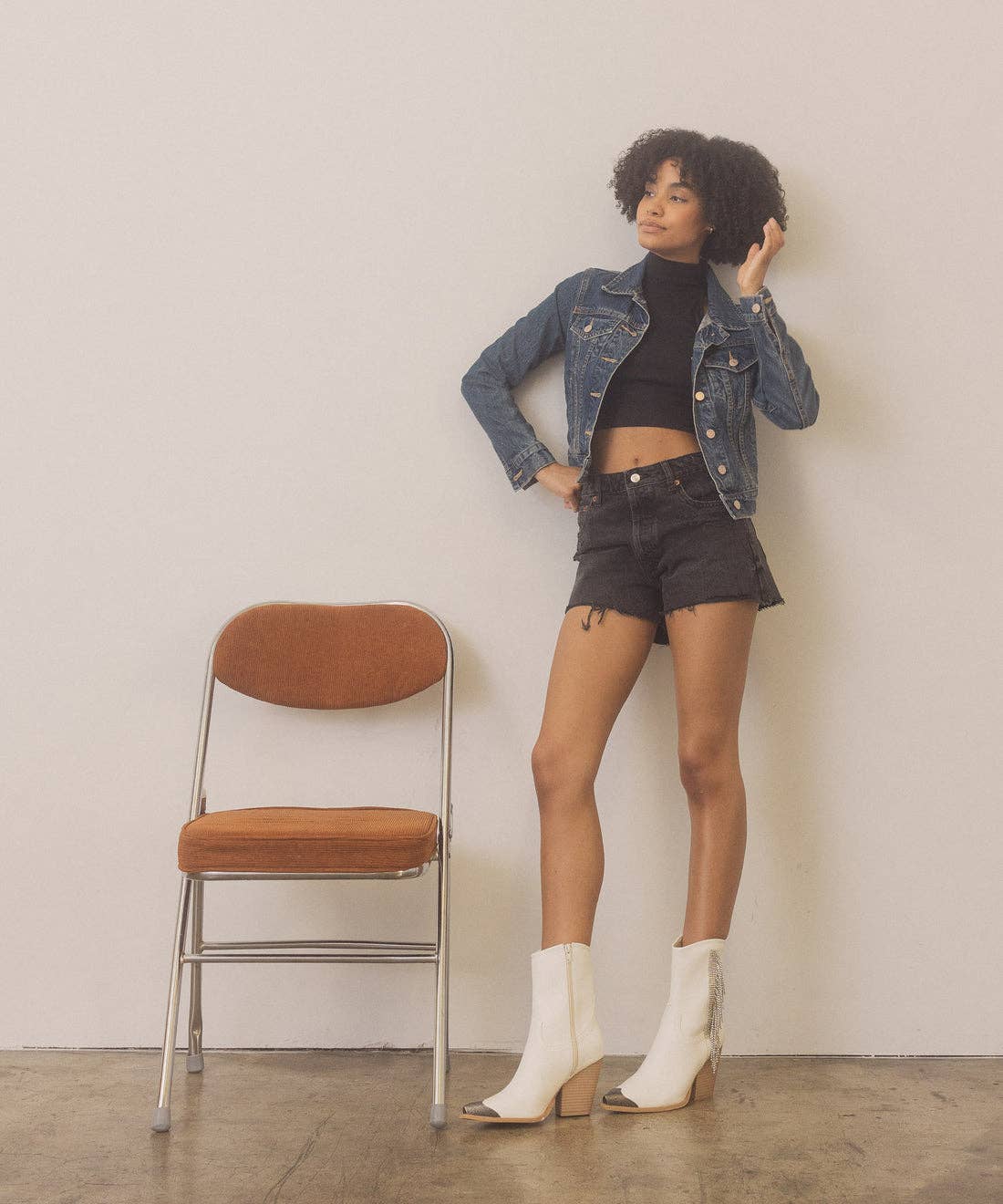 Kai White Rhinestone Fringe Boots