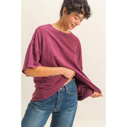 Mineral Washed Oversized Crew Neck Tee