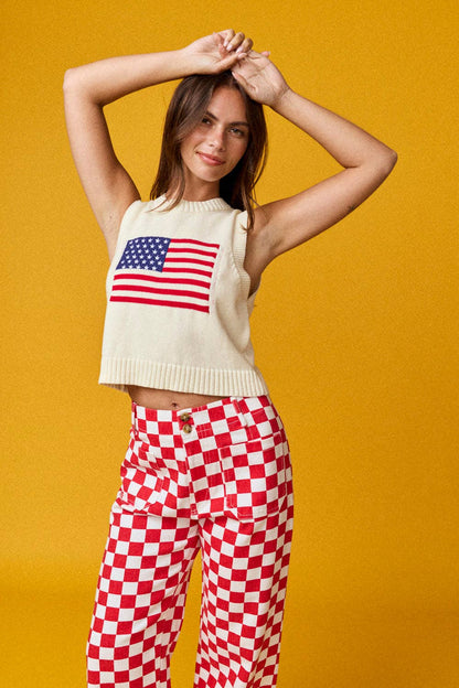 American flag Sleeveless Top