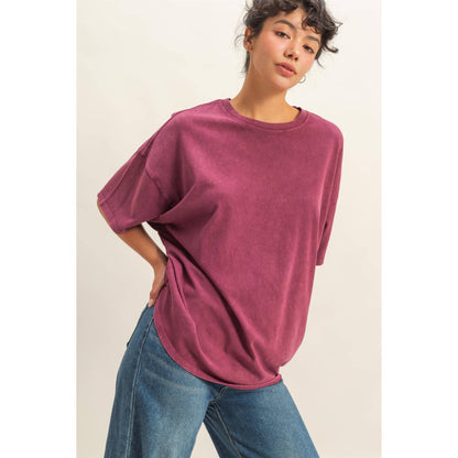 Mineral Washed Oversized Crew Neck Tee