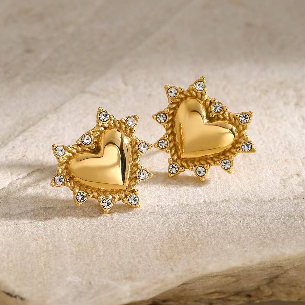 Heart Zircon Earrings