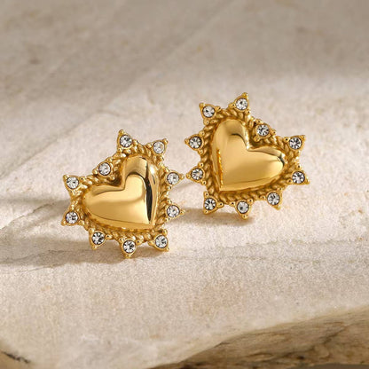 Heart Zircon Earrings