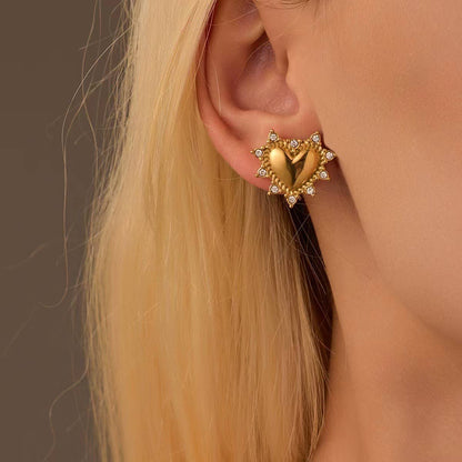 Heart Zircon Earrings