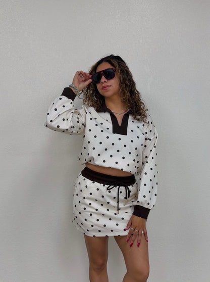 Cream Polka Dot Set