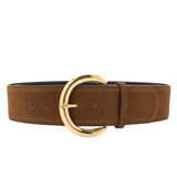 Brown/gold suede belt