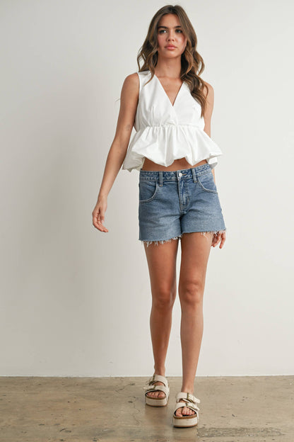 Bubble Hem Peplum Top