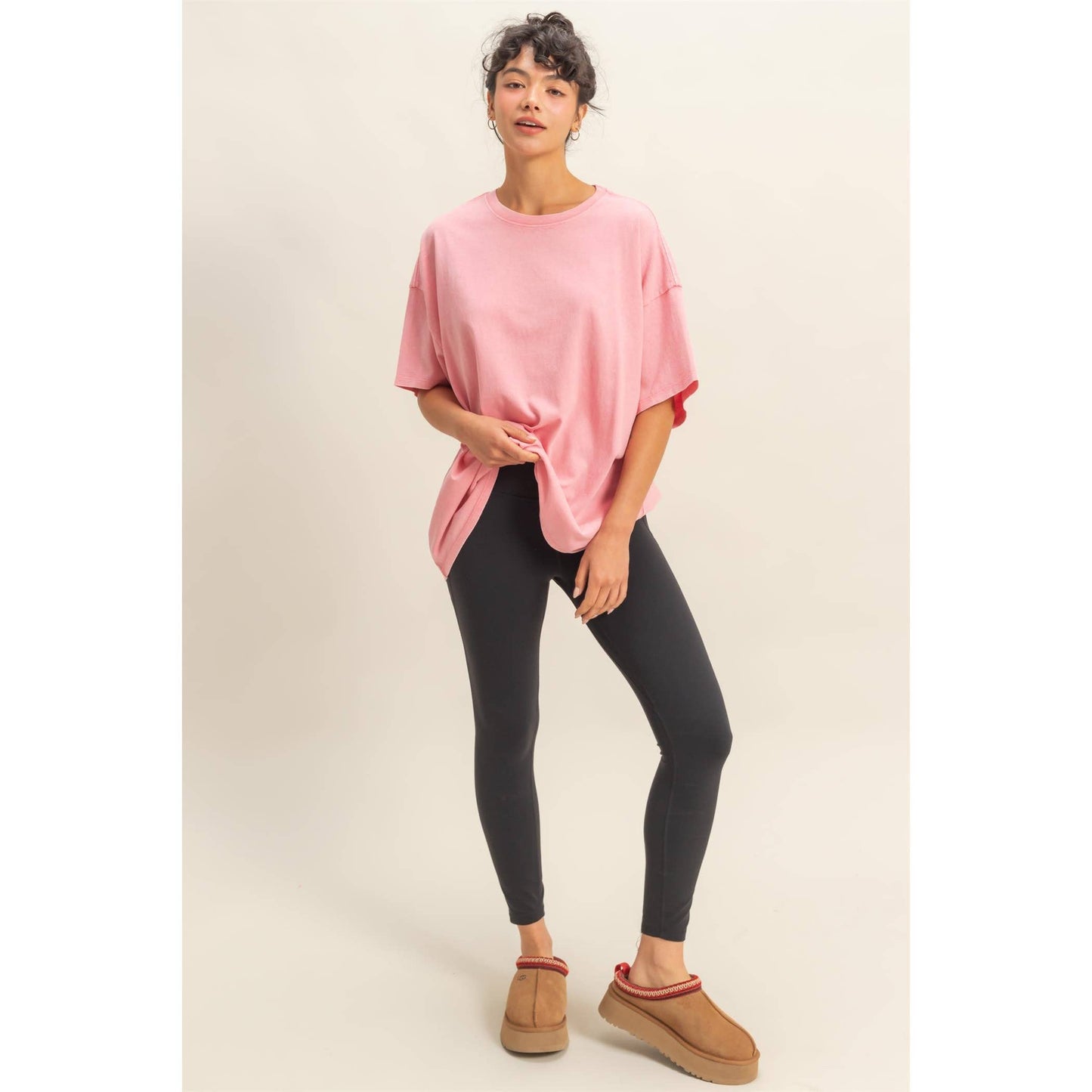 Mineral Washed Oversized Crew Neck Tee