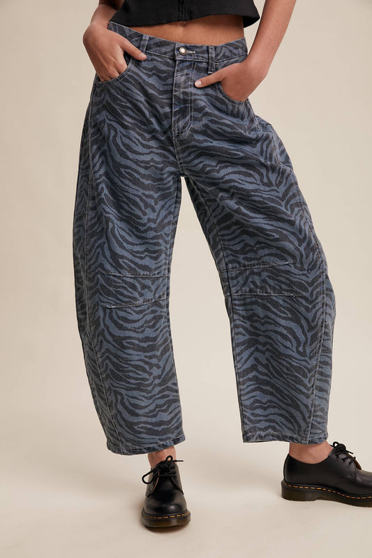 Zebra Barrel Jeans
