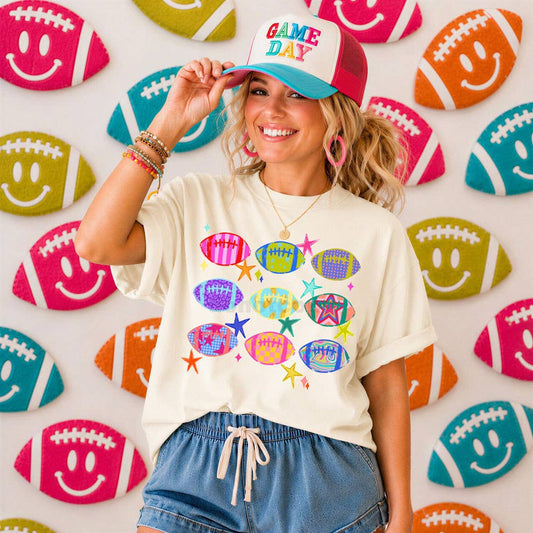 Colorful Footballs Tee