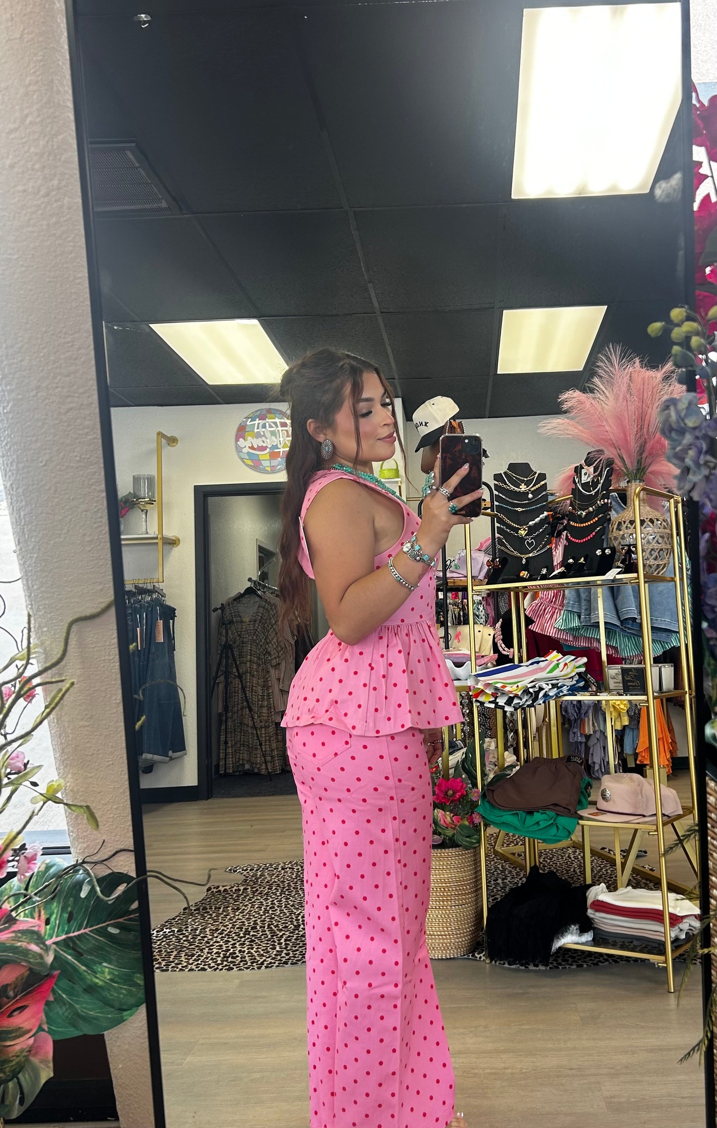 Pink Polka Dot Pants