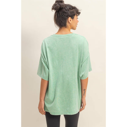 Mineral Washed Oversized Crew Neck Tee