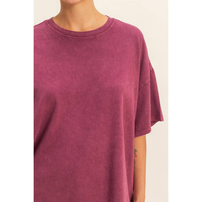 Mineral Washed Oversized Crew Neck Tee