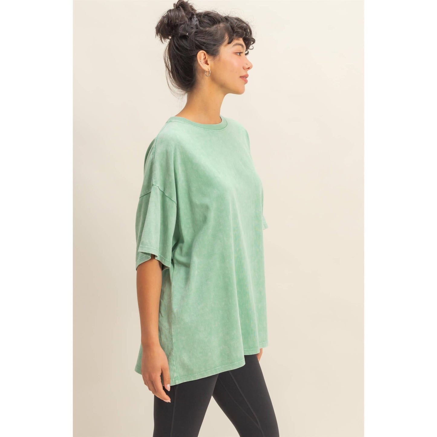 Mineral Washed Oversized Crew Neck Tee