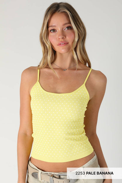 White Polka Dot Strap Cami