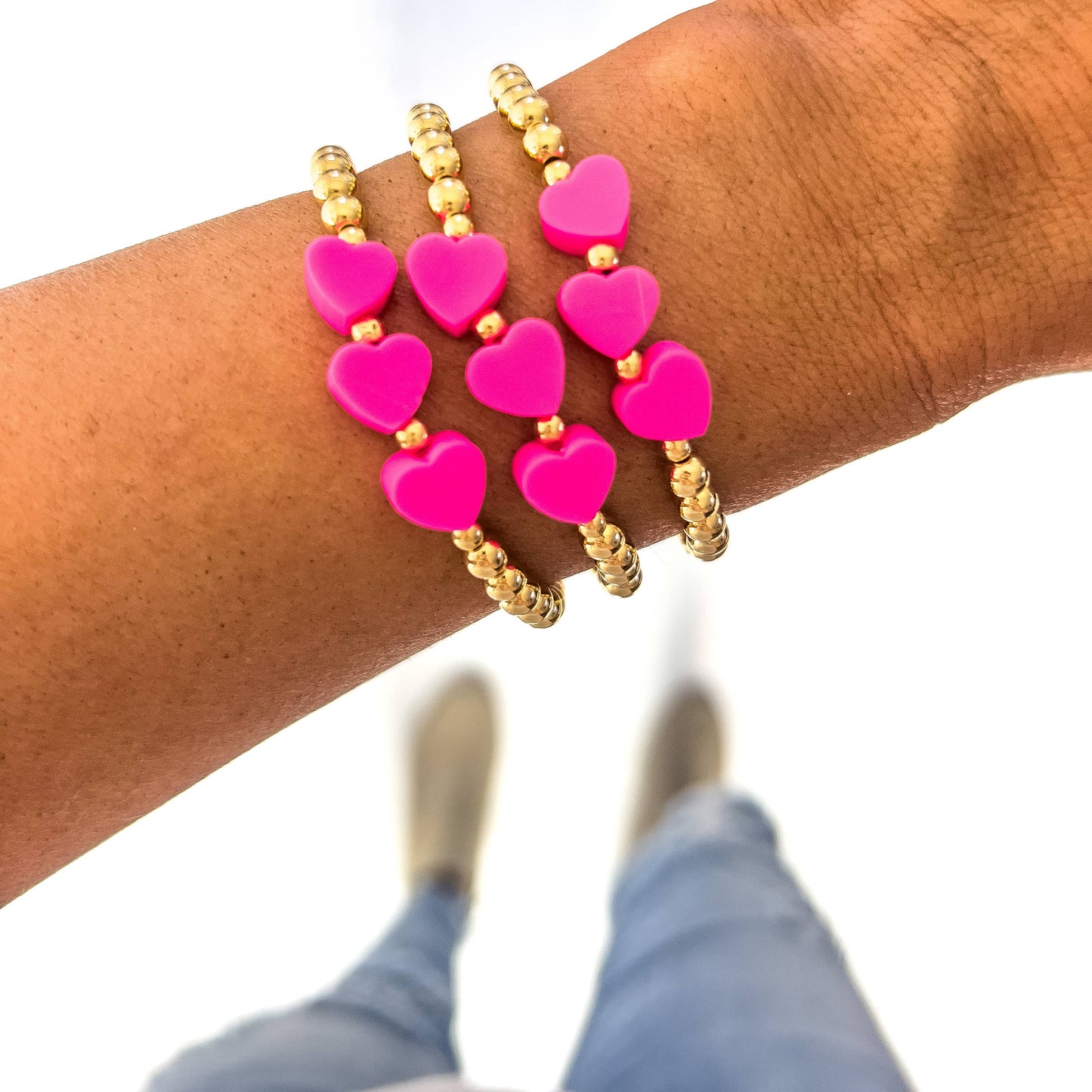 Hot Pink Heart Bracelet