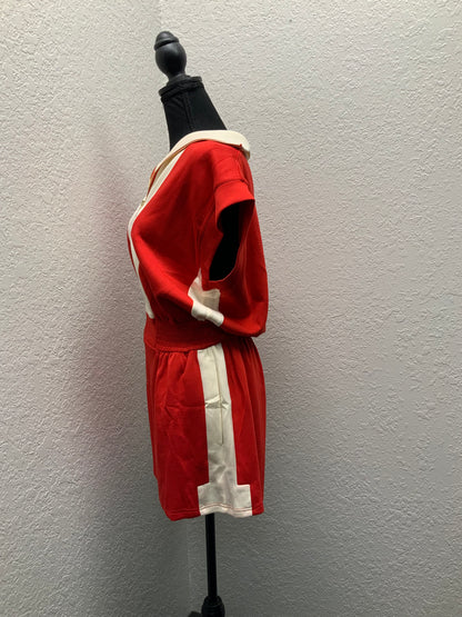 Alix Red Romper