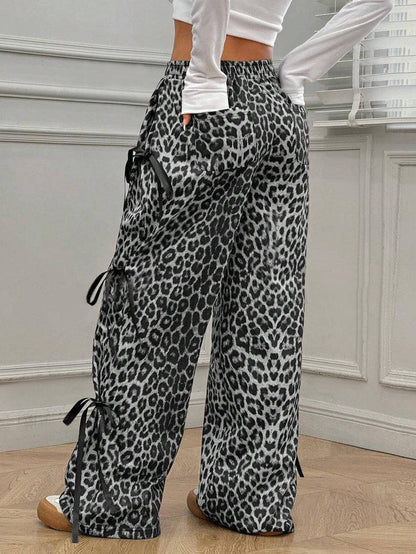Leopard bow pants