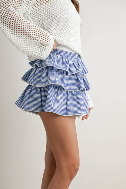 Tiered Ruffle Mini Skort - BMP7719