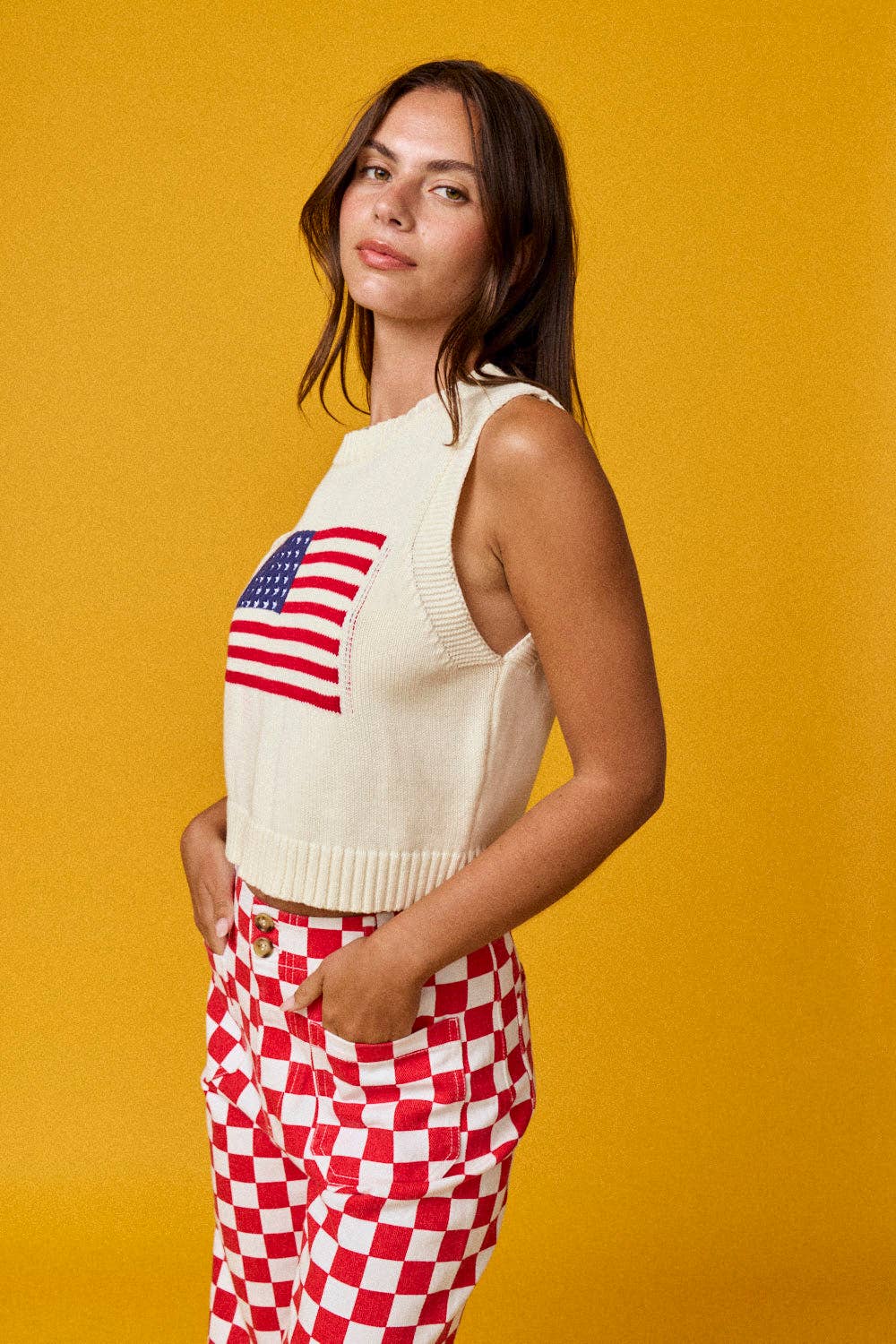 American flag Sleeveless Top