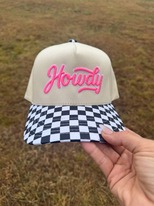 Howdy checkered Trucker hat