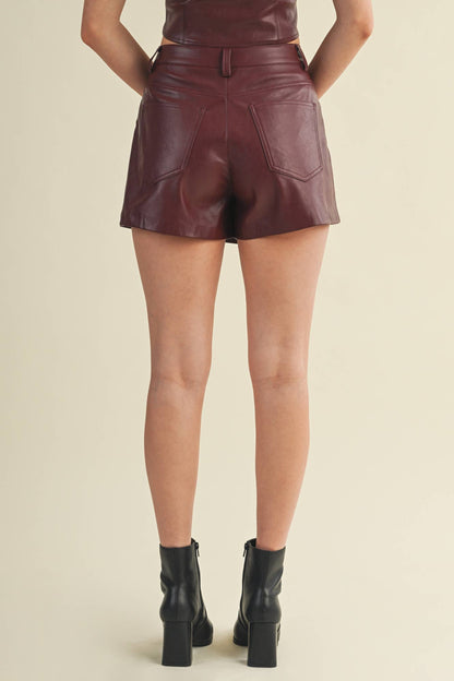 BONNIE LEATHER SKORT