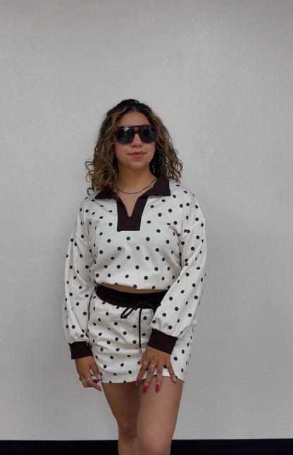 Cream Polka Dot Set