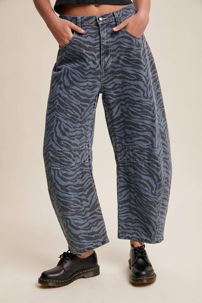 Zebra Barrel Jeans