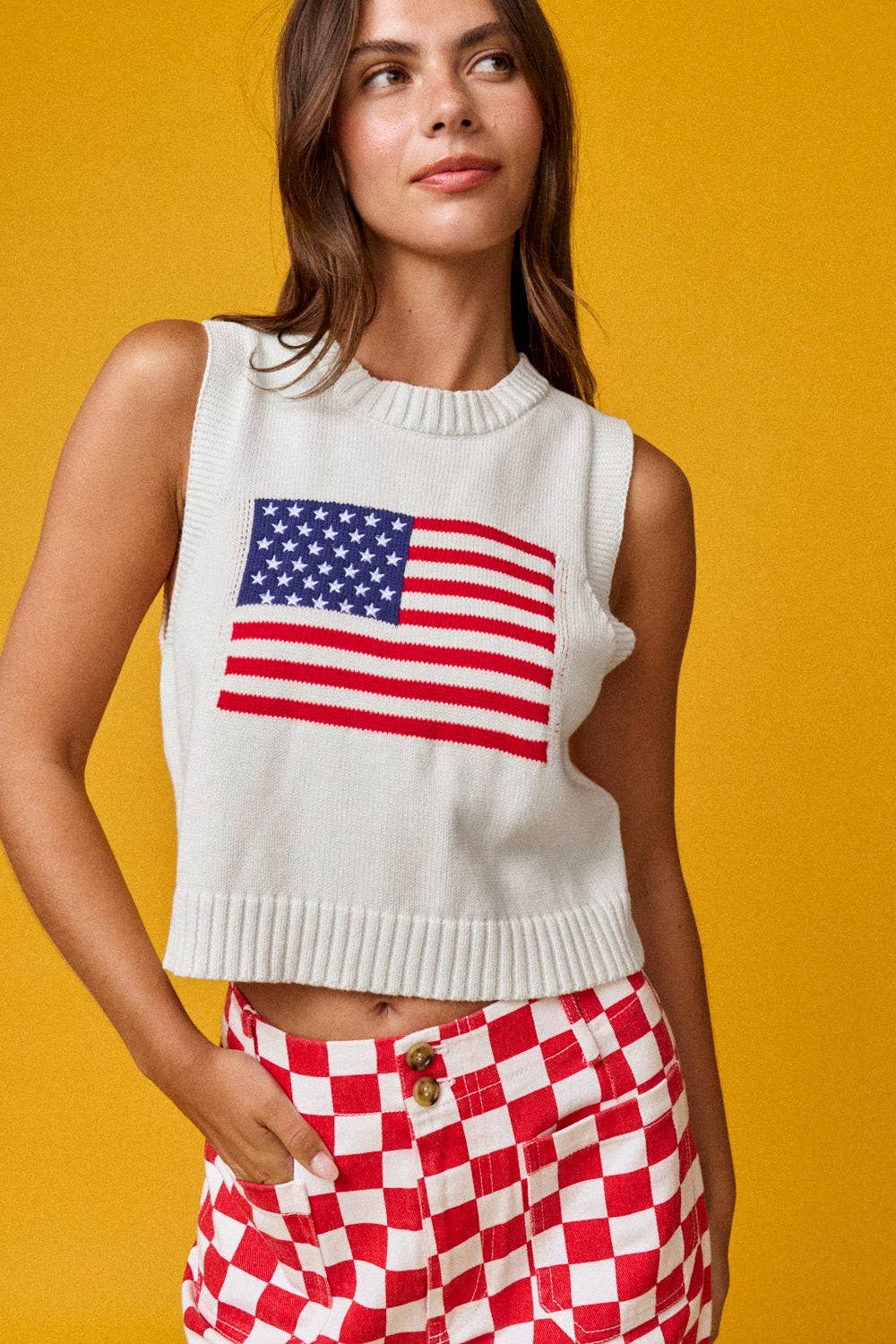 American flag Sleeveless Top