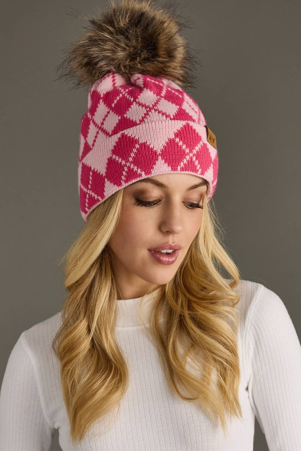 Pink & Blush Pom Hat