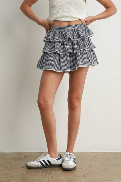 Tiered Ruffle Mini Skort - BMP7719
