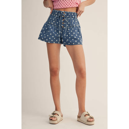Washed Playful Denim Shorts